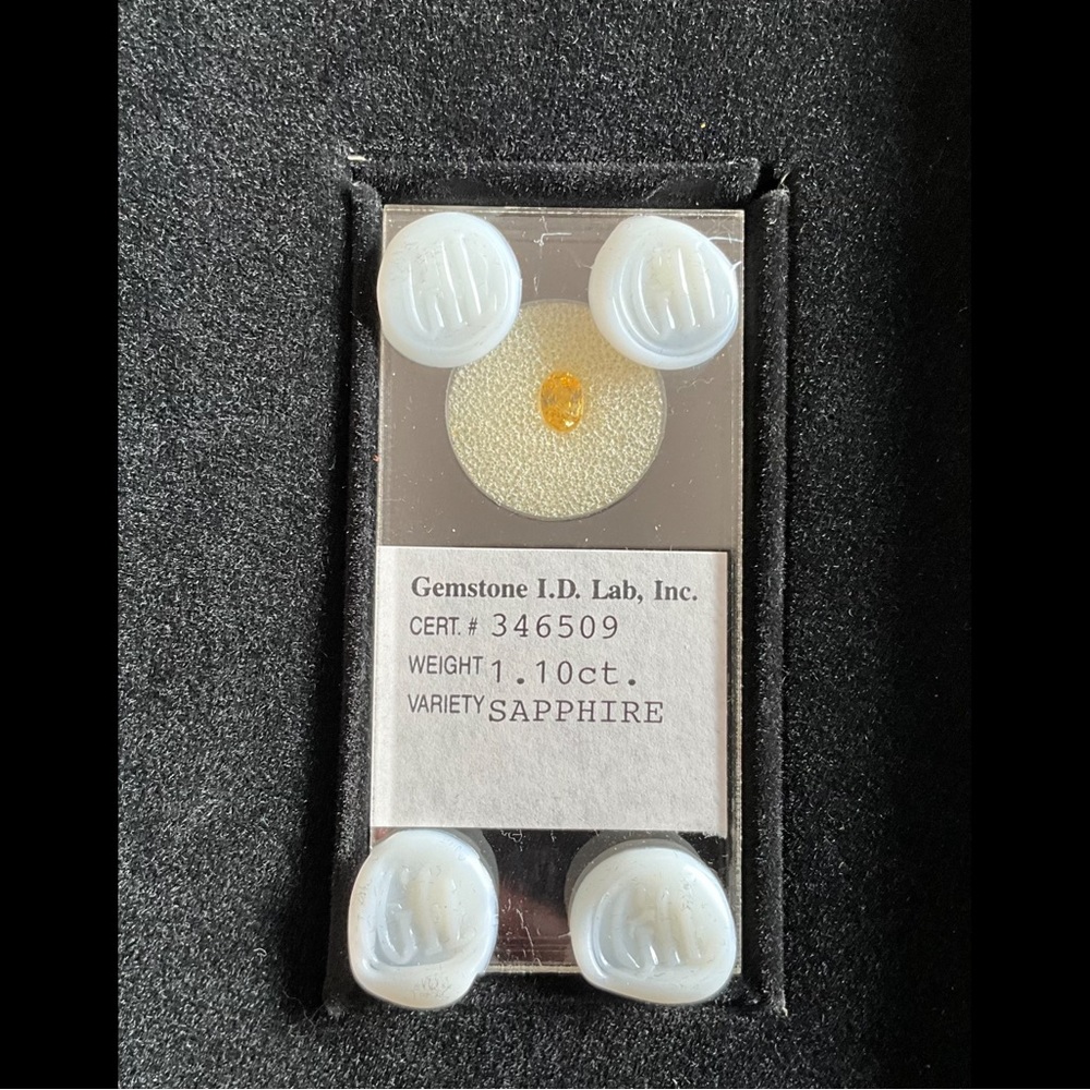 Certified 1.10 CTS. Natural Golden Sapphire.